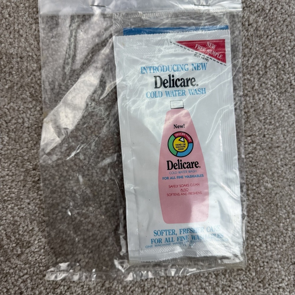Vintage 70's Delicare Cold Water Wash Laundry Softener for Fine Washables SAMPLE